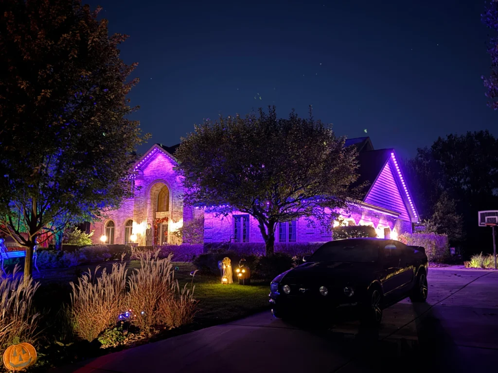 outdoor lighting installation showcasing professional installation of landscape lighting design in mokena chicago suburbs