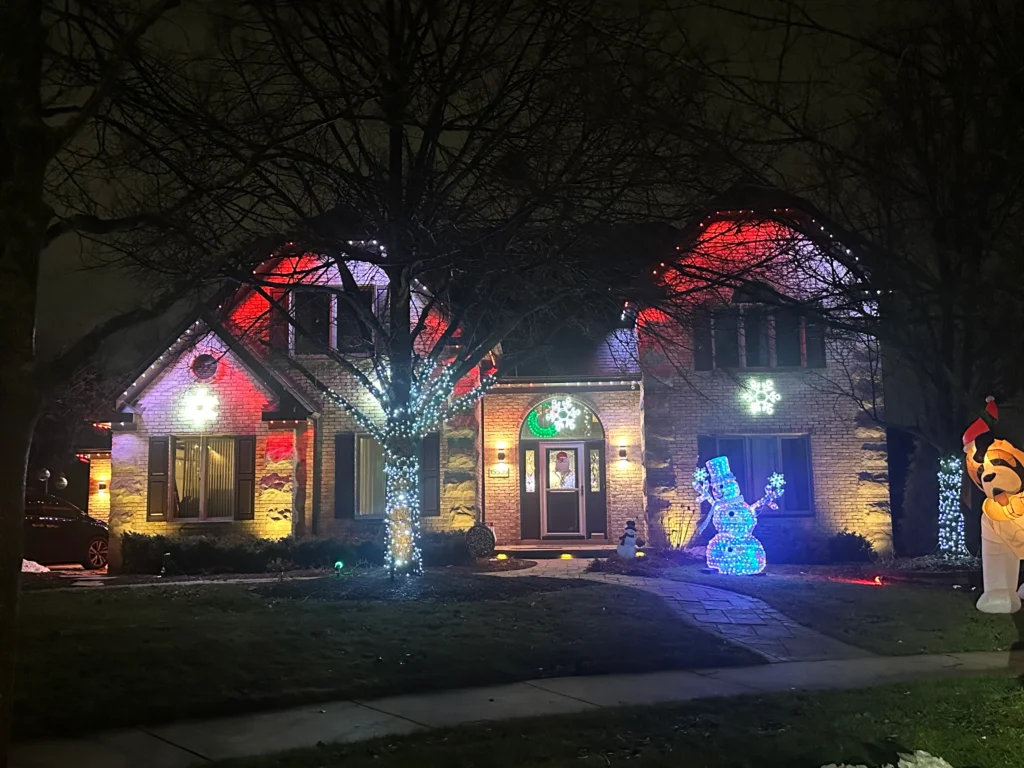 outdoor lighting installation featuring landscape lighting design enhancing curb appeal in mokena chicago suburbs