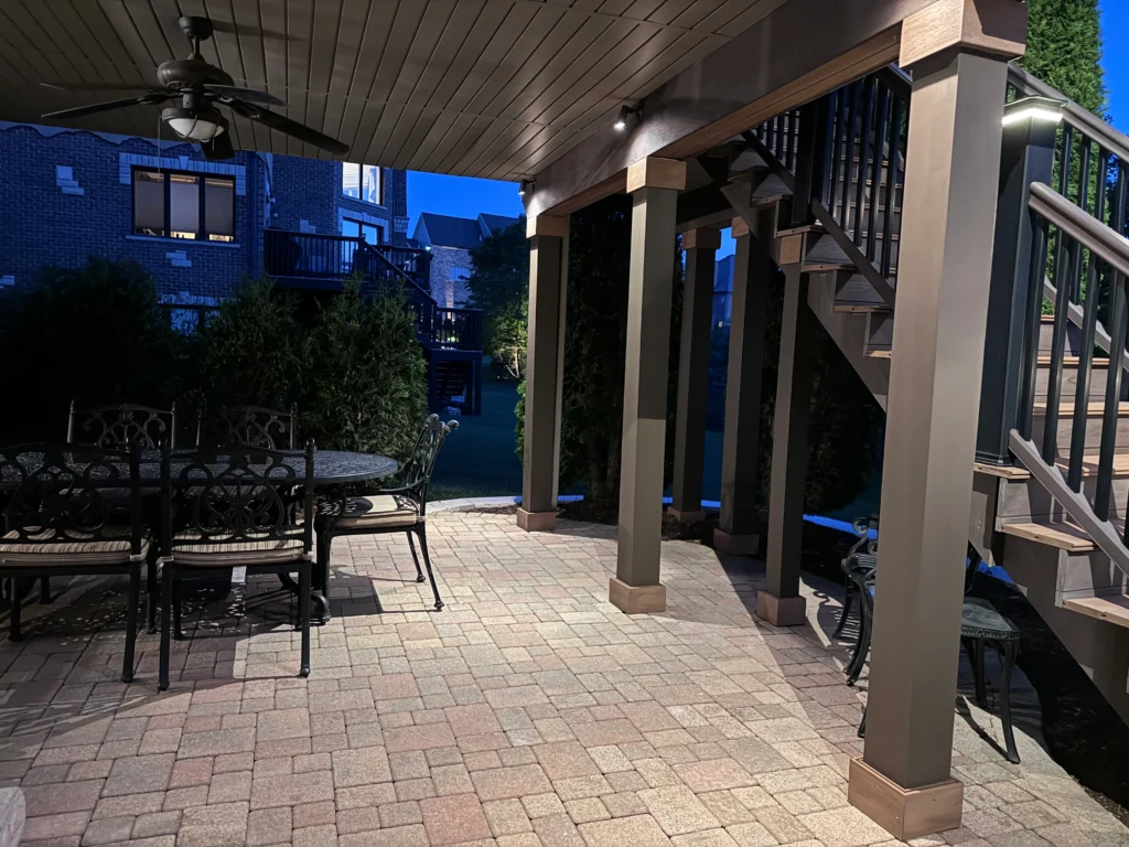outdoor lighting installation showcasing landscape lighting design in mokena chicago suburbs enhancing home aesthetics and safety